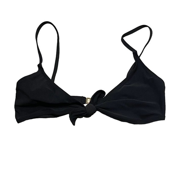 TOTÊME Black Tie Front Recycled Polyamide Blend Triangle Bikini Top Size S NWT - Picture 9 of 13